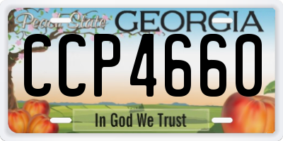 GA license plate CCP4660