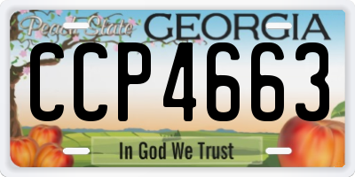 GA license plate CCP4663