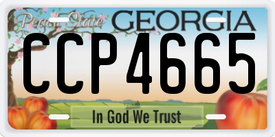 GA license plate CCP4665