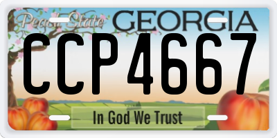 GA license plate CCP4667