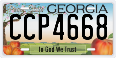 GA license plate CCP4668
