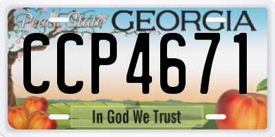 GA license plate CCP4671