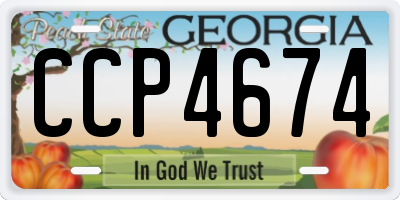 GA license plate CCP4674