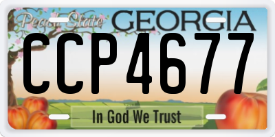 GA license plate CCP4677
