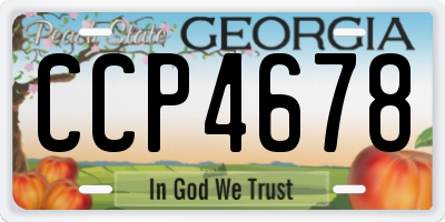 GA license plate CCP4678