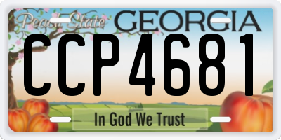 GA license plate CCP4681