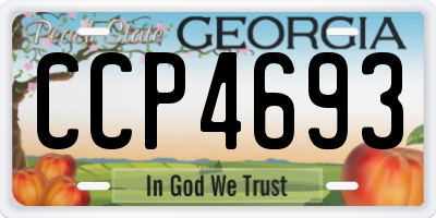 GA license plate CCP4693
