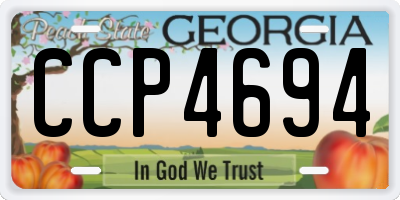 GA license plate CCP4694