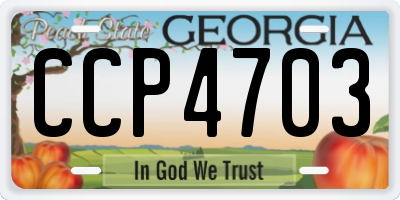 GA license plate CCP4703