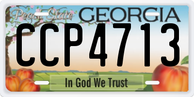 GA license plate CCP4713