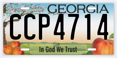 GA license plate CCP4714