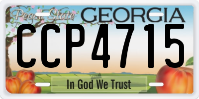 GA license plate CCP4715