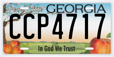 GA license plate CCP4717