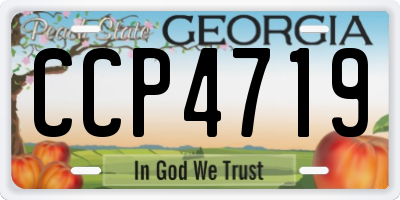 GA license plate CCP4719
