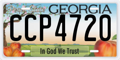 GA license plate CCP4720
