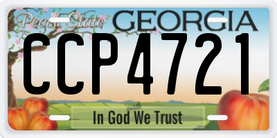 GA license plate CCP4721