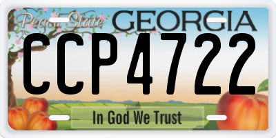 GA license plate CCP4722