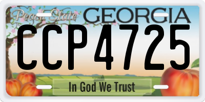 GA license plate CCP4725