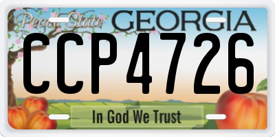 GA license plate CCP4726