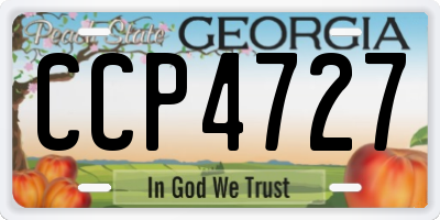 GA license plate CCP4727