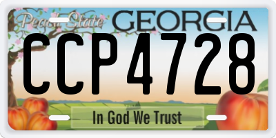 GA license plate CCP4728