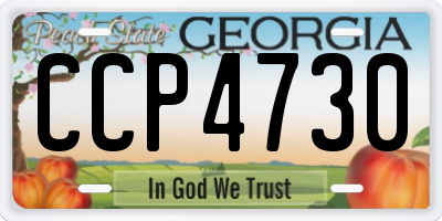 GA license plate CCP4730