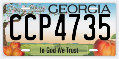 GA license plate CCP4735