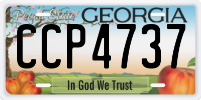 GA license plate CCP4737