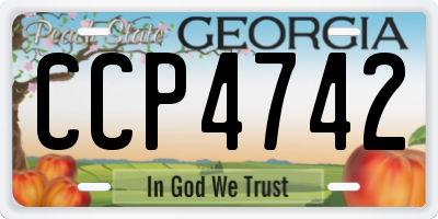 GA license plate CCP4742