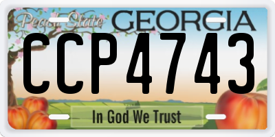 GA license plate CCP4743