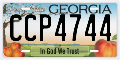 GA license plate CCP4744