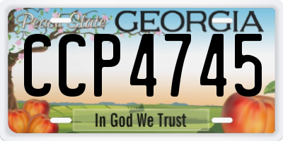 GA license plate CCP4745