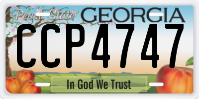 GA license plate CCP4747