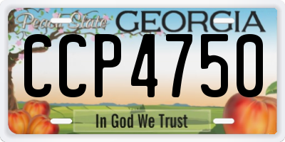 GA license plate CCP4750