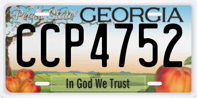 GA license plate CCP4752