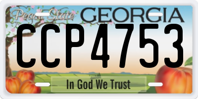 GA license plate CCP4753