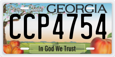 GA license plate CCP4754