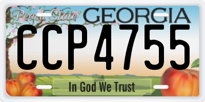 GA license plate CCP4755