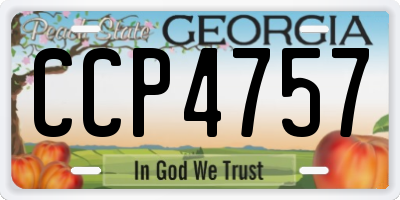 GA license plate CCP4757