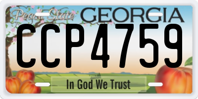 GA license plate CCP4759
