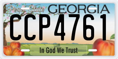 GA license plate CCP4761