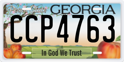 GA license plate CCP4763
