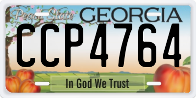 GA license plate CCP4764