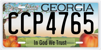 GA license plate CCP4765