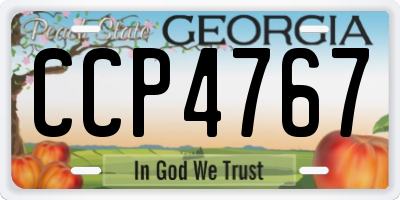 GA license plate CCP4767