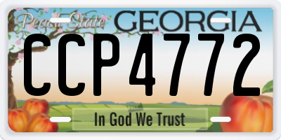GA license plate CCP4772