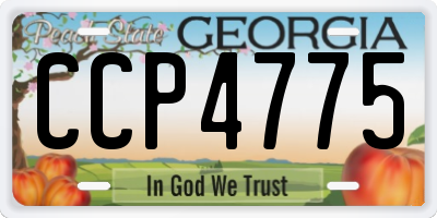 GA license plate CCP4775
