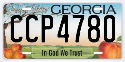 GA license plate CCP4780