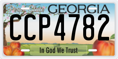 GA license plate CCP4782