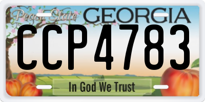 GA license plate CCP4783